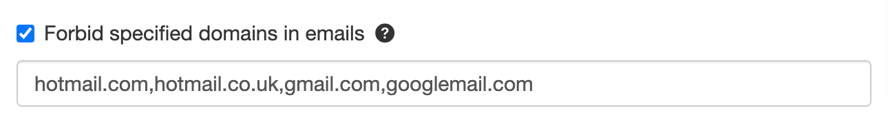 Mitingu domain restriction control